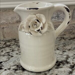 World Market Vintage Glazed and Under Glazed Art Pottery Pitcher